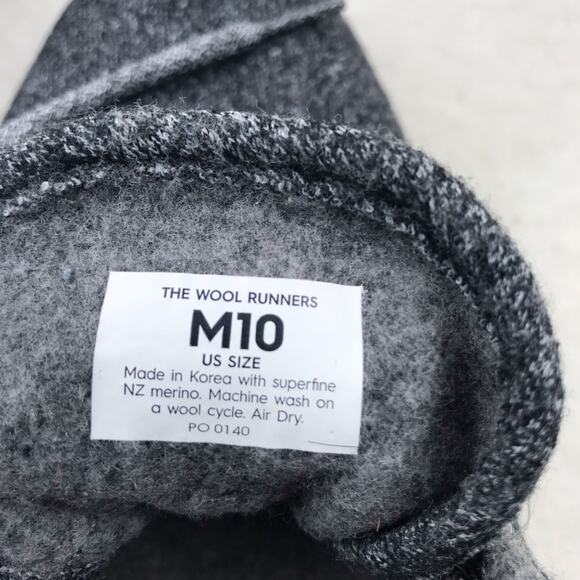 Allbirds Wool Runners Mens Size 10 Dark Gray Merino Wool Low Top Running Shoes - Picture 16 of 16